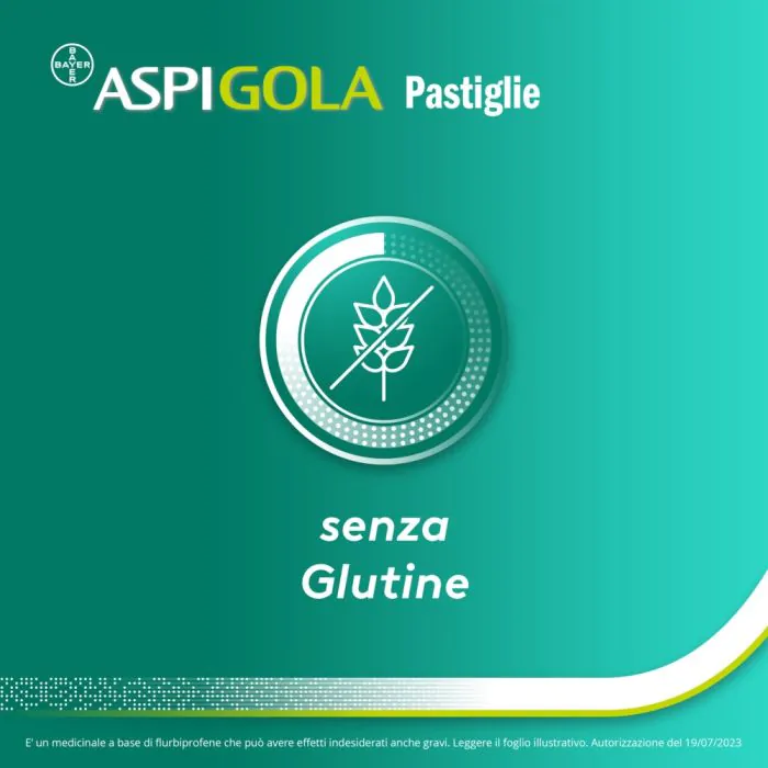 Aspi Gola Antinfiammatorio Mal di Gola 24 caramelle Miele-Limone