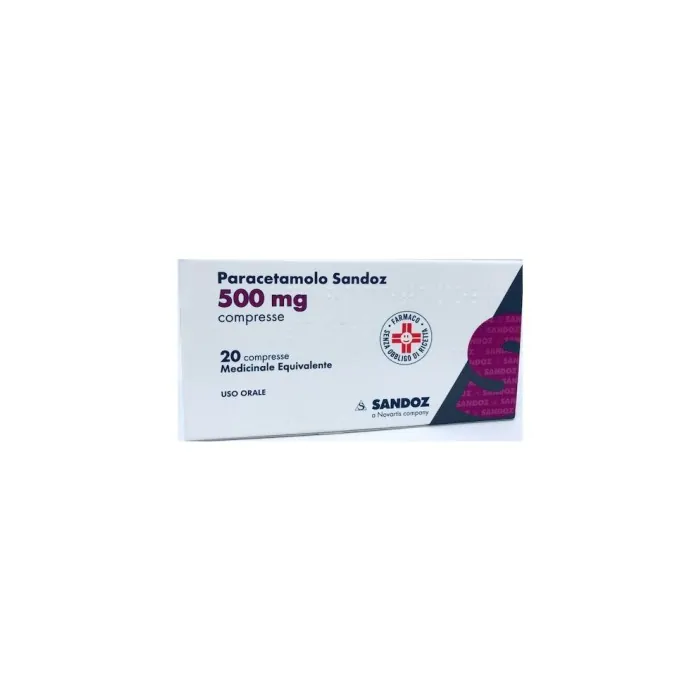 Paracetamolo Sandoz 20 Compresse 500mg Paracetamolo Sandoz 20 Compresse 500mg
