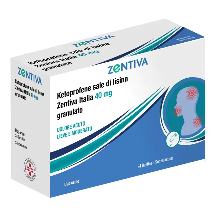Ketoprofene Sale di lisina Zentiva 40 mg 24 Bustine Ketoprofene Sale di lisina Zentiva 40 mg 24 Bustine