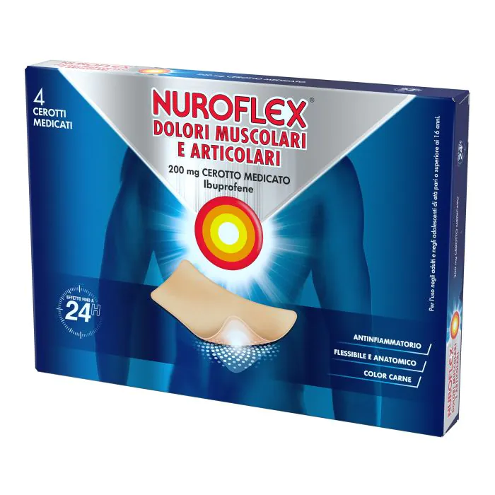 Nuroflex Dolori Muscolari e Articolari 200 mg Ibuprofene 4 Cerotti