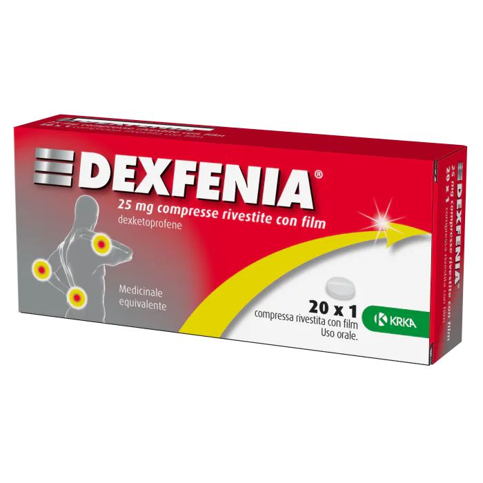 Dexfenia 25 mg compresse rivestite con film dexketoprofene medicinale equivalente Dexfenia 25 mg compresse rivestite con film dexketoprofene medicinale equivalente