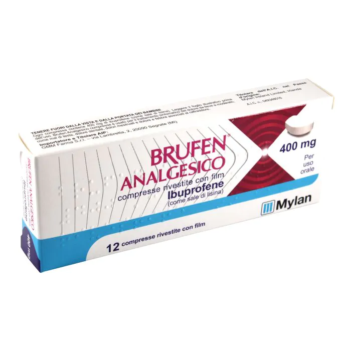 Brufen analgesico compresse rivestite con film ibuprofene (come sale di lisina) Brufen analgesico compresse rivestite con film ibuprofene (come sale di lisina)