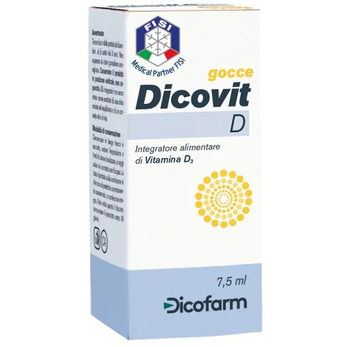 Dicofarm Dicovit D Integratore Vitamina D3 Bambino Gocce 7,5 ml Dicofarm Dicovit D Integratore Vitamina D3 Bambino Gocce 7,5 ml