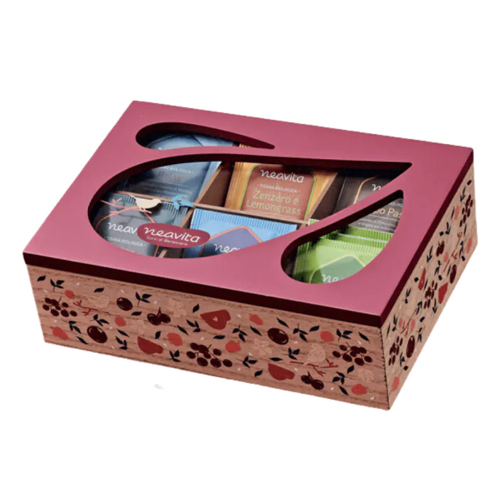 Neavita Cofanetto In Legno Bio Rosso A 6 Scomparti Con 30 Tisane Assortite Neavita Cofanetto In Legno Bio Rosso A 6 Scomparti Con 30 Tisane Assortite