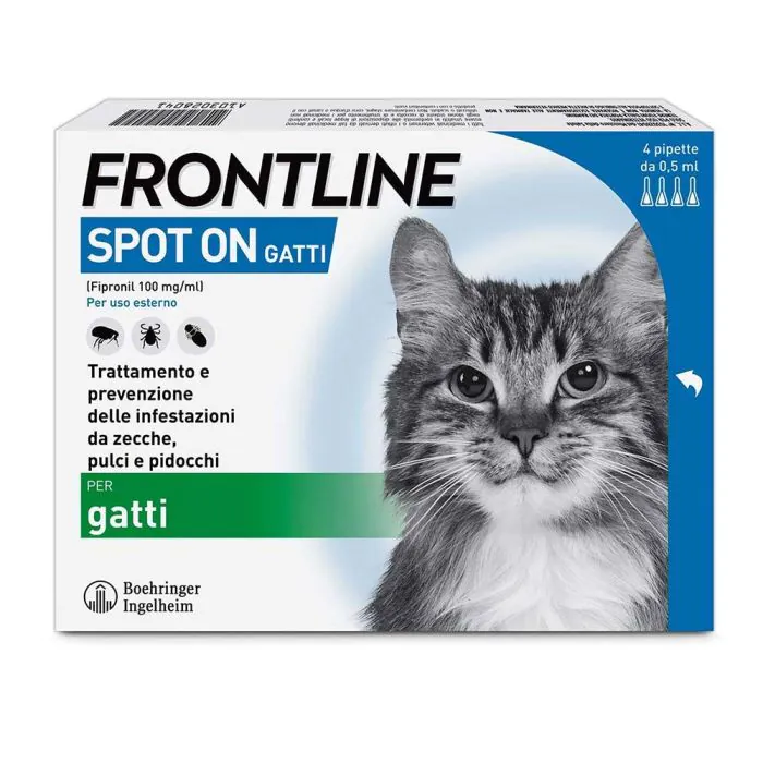 Frontline Spot On Gatti x4 Pipette, Antiparassitario per Gatti e Gattini, Contro Zecche, Pulci e Pidocchi Frontline Spot On Gatti x4 Pipette, Antiparassitario per Gatti e Gattini, Contro Zecche, Pulci e Pidocchi