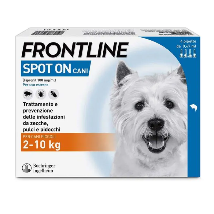 Frontline Spot-On Cani Taglia Piccola 2-10 Kg 4 Pipette Monodose Frontline Spot-On Cani Taglia Piccola 2-10 Kg 4 Pipette Monodose