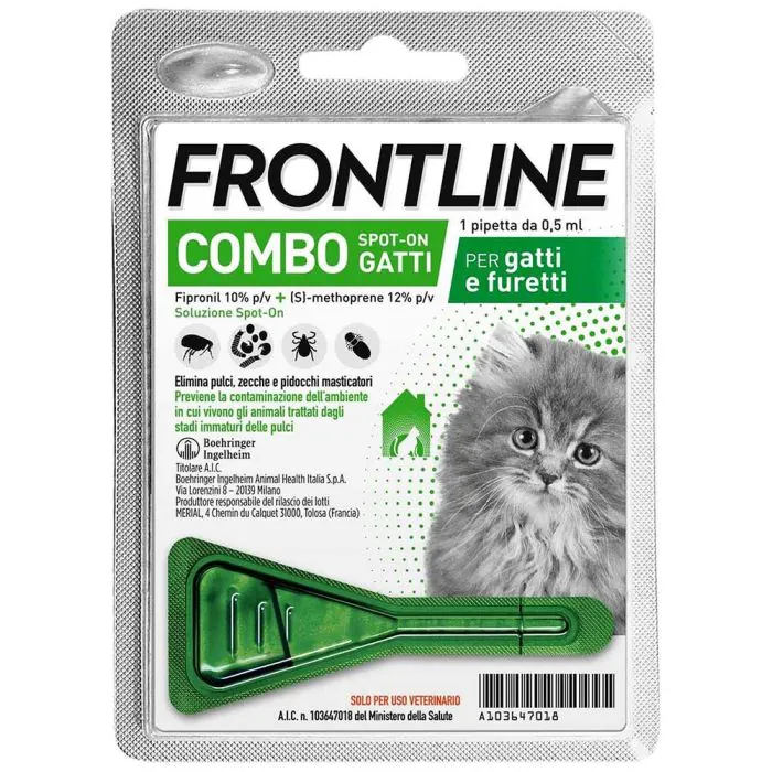 Frontline Combo Gatti x1 Pipetta, Antiparassitario per Gatti, Gattini e Furetti, Contro Pulci, Zecche, Uova, Larve e Pidocchi Frontline Combo Gatti x1 Pipetta, Antiparassitario per Gatti, Gattini e Furetti, Contro Pulci, Zecche, Uova, Larve e Pidocchi