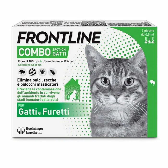 Frontline Combo Gatti x3 Pipette, Antiparassitario per Gatti, Gattini e Furetti, Contro Pulci, Zecche, Uova, Larve e Pidocchi Frontline Combo Gatti x3 Pipette, Antiparassitario per Gatti, Gattini e Furetti, Contro Pulci, Zecche, Uova, Larve e Pidocchi
