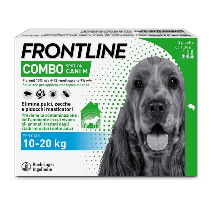 Frontline Combo Cani x3 Pipette, Antiparassitario per Cani Medi e Cuccioli (10-20Kg) Contro Pulci, Zecche, Uova, Larve E Pidocchi Frontline Combo Cani x3 Pipette, Antiparassitario per Cani Medi e Cuccioli (10-20Kg) Contro Pulci, Zecche, Uova, Larve E Pidocchi