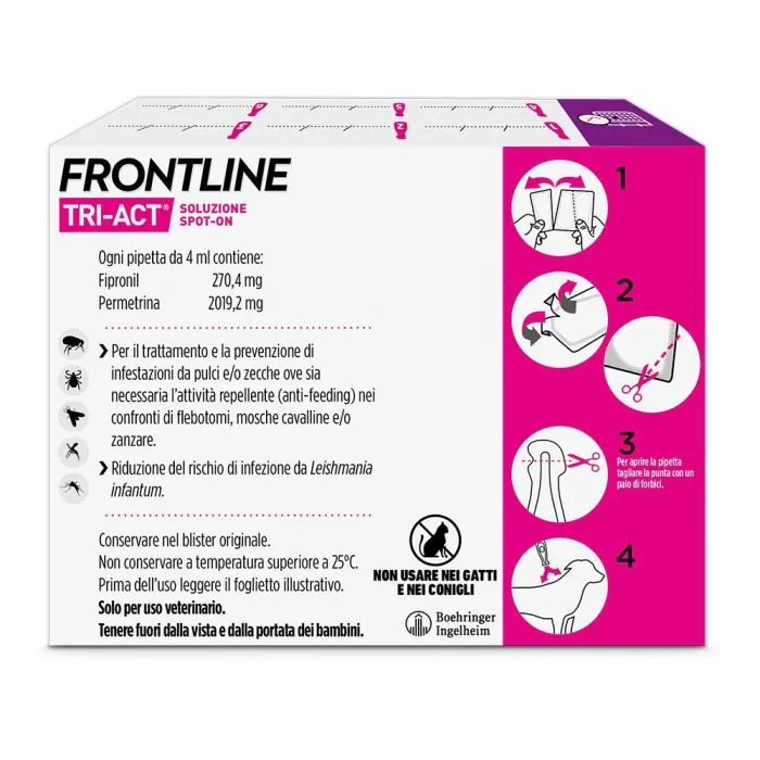 Frontline Tri-Act Soluzione Spot-On Cani 20-40 Kg 6 Pipette Monodose