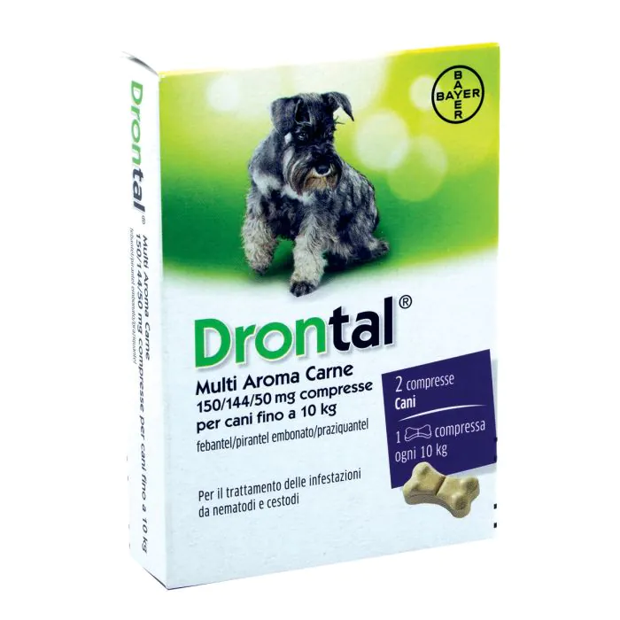 Drontal Multi Aroma Carne Per Cani Fino A 10 Kg 2 Compresse Drontal Multi Aroma Carne Per Cani Fino A 10 Kg 2 Compresse