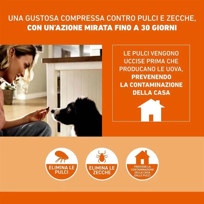 FRONTPRO x3 Compresse Masticabili Antiparassitario Per Cani (25-50Kg) Contro Pulci, Zecche, Uova e Larve