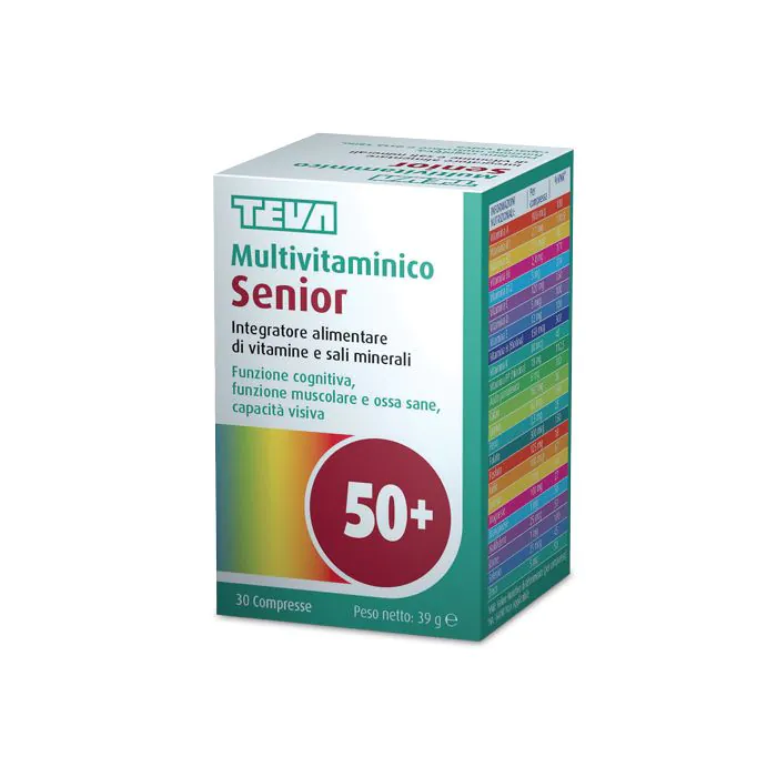 Teva Multivitaminico Senior Integratore Vitamine e Minerali 30 Compresse