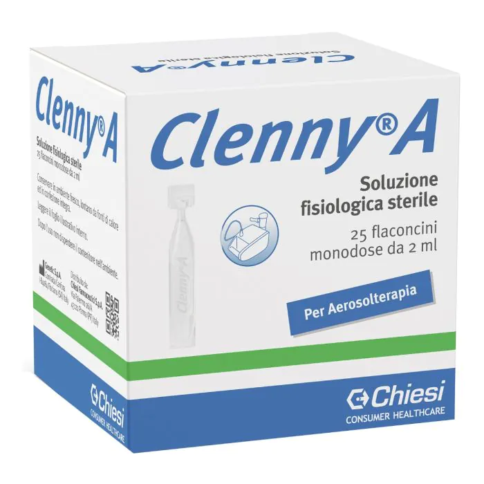 Clenny A 25 Flaconcini Soluzione Fisiologica Sterile per Aerosolterapia 2 ml Clenny A 25 Flaconcini Soluzione Fisiologica Sterile per Aerosolterapia 2 ml