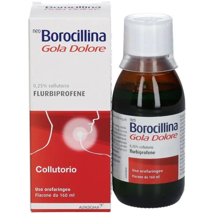 Neoborocillina Gola Dolore Flurbiprofene Collutorio 160 ml Neoborocillina Gola Dolore Flurbiprofene Collutorio 160 ml