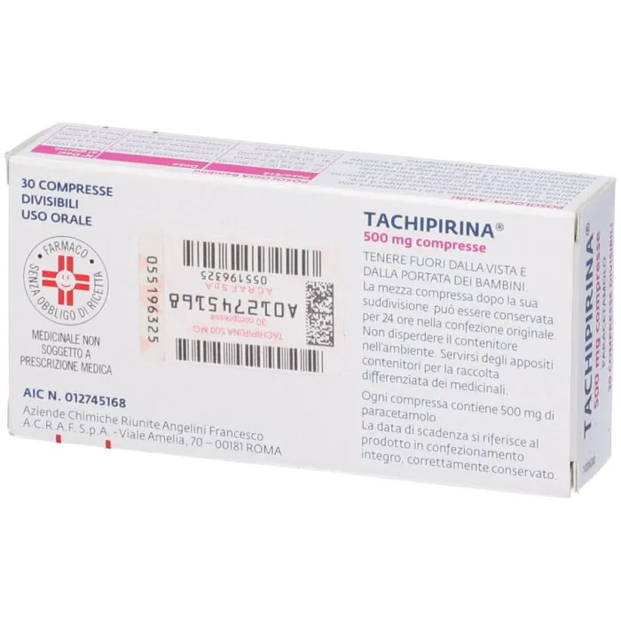Tachipirina 500 mg Paracetamolo 30 Compresse