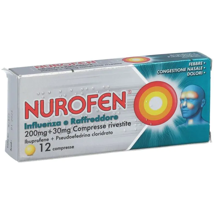 Nurofen Influenza e Raffreddore 200 mg + 30 mg 12 Compresse Rivestite