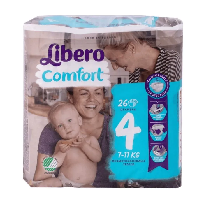 Libero Comfort Taglia 4 Pannolini 7-11 Kg 26 Pezzi Libero Comfort Taglia 4 Pannolini 7-11 Kg 26 Pezzi