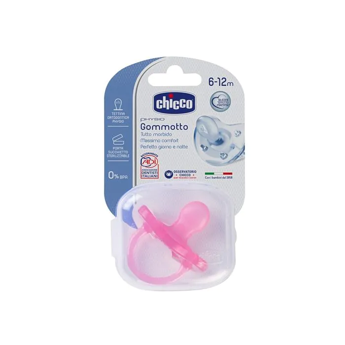 Chicco Physio Gommotto Ciuccio Rosa Silicone 6-12 Mesi Chicco Physio Gommotto Ciuccio Rosa Silicone 6-12 Mesi