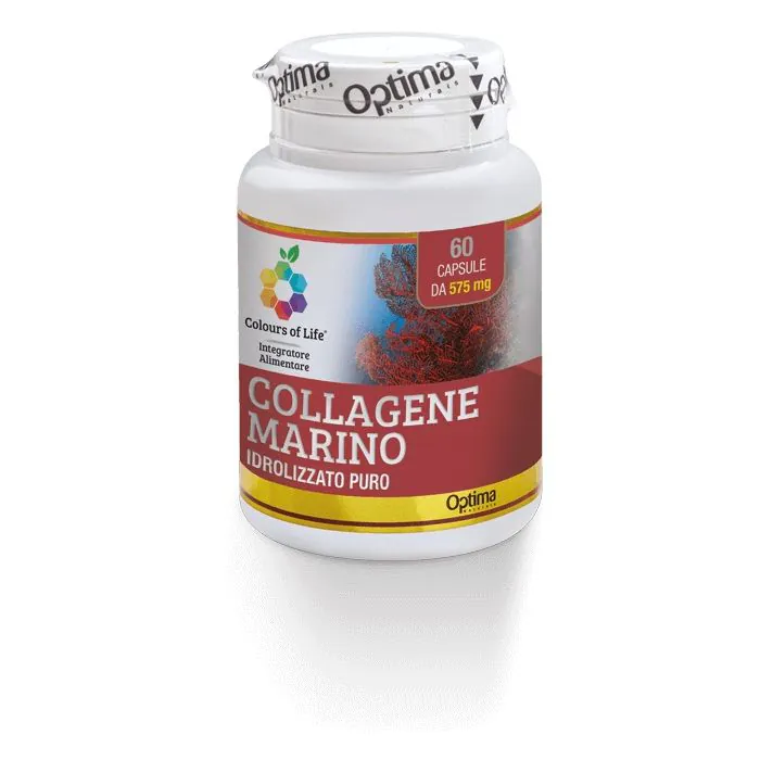 Optima Colours Of Life Collagene Marino Integratore Pelle e Ossa 60 Capsule