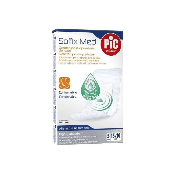 Pic Soffix Med Cerotto Post Operatorio Delicato In TNT 15X10 cm 5 Pezzi