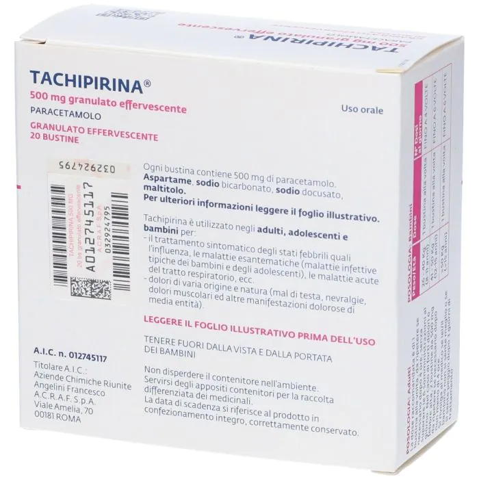 Tachipirina Granulato Effervescente 500 mg Paracetamolo 20 Bustine