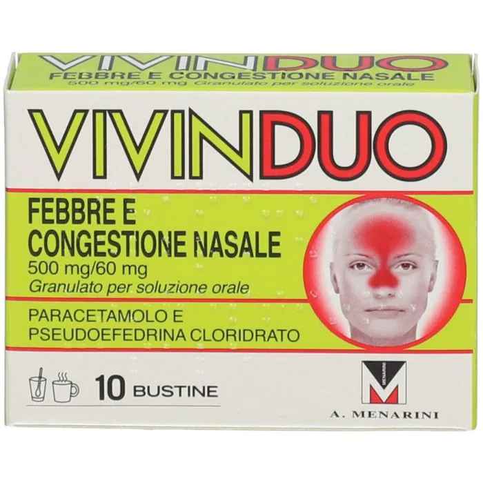 VivinDuo Febbre e Congestione Nasale Paracetamolo 10 Bustine