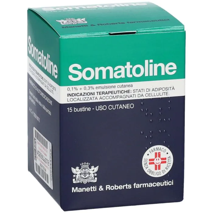 Somatoline Emulsione Cutanea 0,1% + 0,3% Anti-cellulite 15 Bustine Somatoline Emulsione Cutanea 0,1% + 0,3% Anti-cellulite 15 Bustine