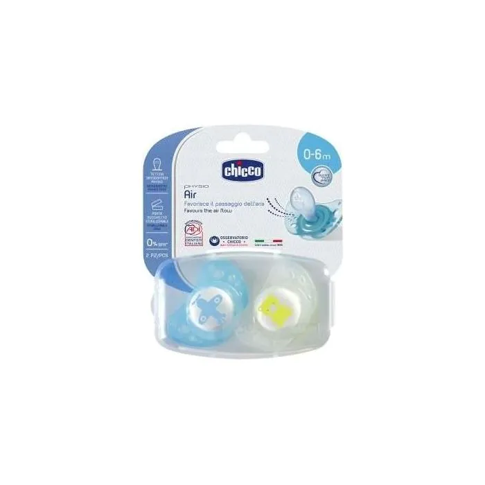 Chicco Succhietto air Silicone lum 0-6m 2pezzi Chicco Succhietto air Silicone lum 0-6m 2pezzi