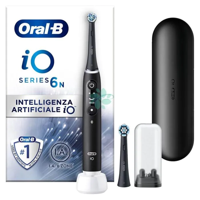Oral-B iO6 Spazzolino Elettrico Ricaricabile Nero Con Custodia Da Viaggio, 2 Testine Oral-B iO6 Spazzolino Elettrico Ricaricabile Nero Con Custodia Da Viaggio, 2 Testine