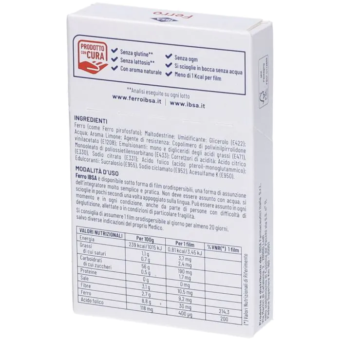 Ibsa Ferro Integratore 20 Film Orosolubili