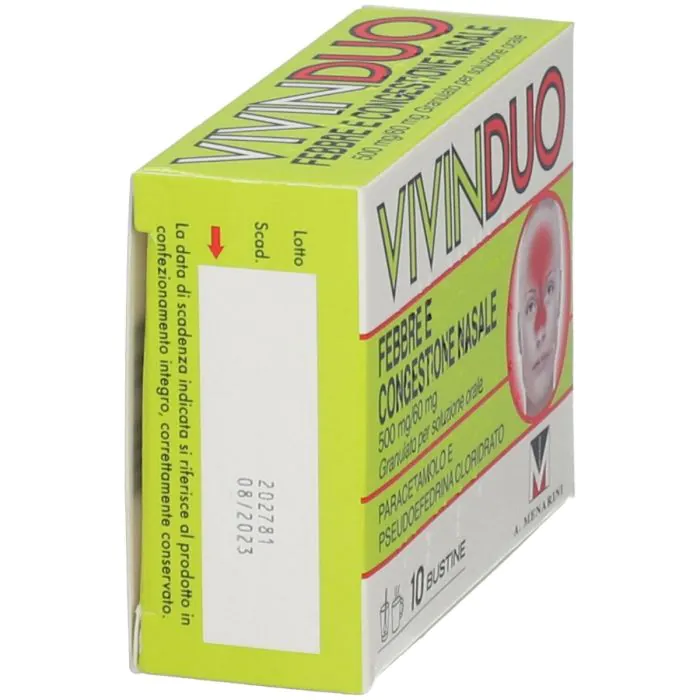 VivinDuo Febbre e Congestione Nasale Paracetamolo 10 Bustine