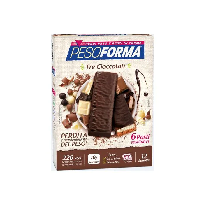 Pesoforma Bar Tre Cioccolato 12 Pezzi Pesoforma Bar Tre Cioccolato 12 Pezzi