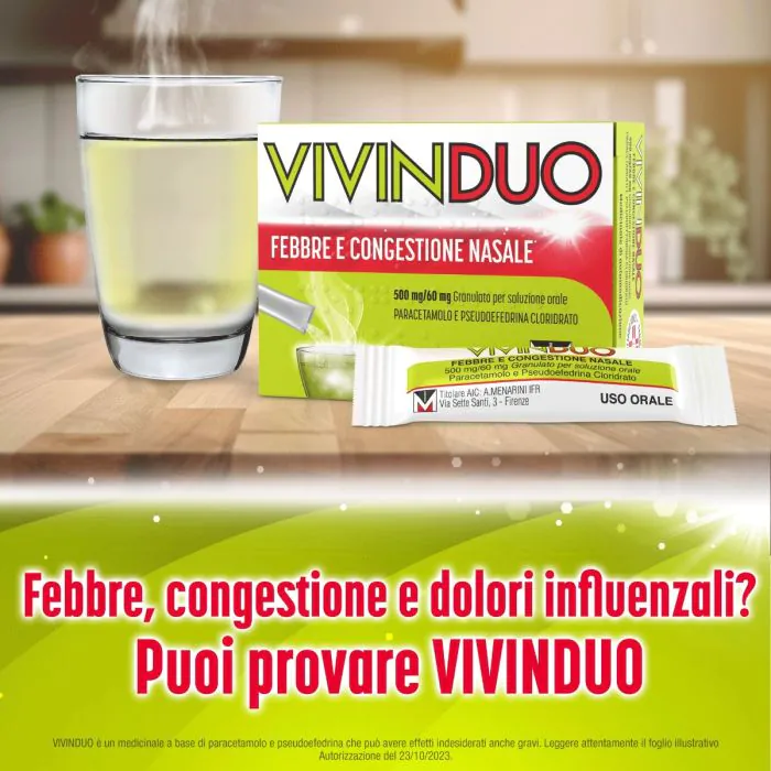 VivinDuo Febbre e Congestione Nasale Paracetamolo 10 Bustine