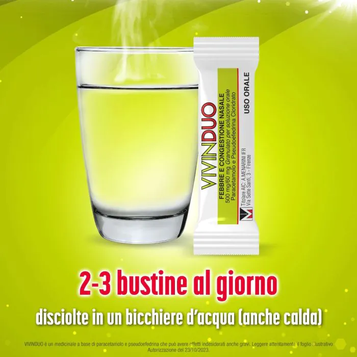 VivinDuo Febbre e Congestione Nasale Paracetamolo 10 Bustine