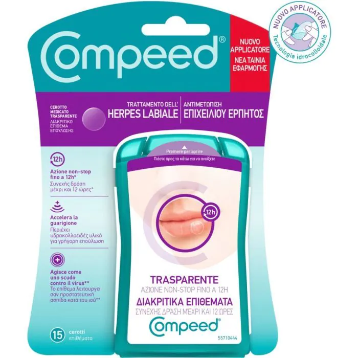 Compeed Herpes Cerottini Trasparenti 15 Patch Con Applicatore Compeed Herpes Cerottini Trasparenti 15 Patch Con Applicatore