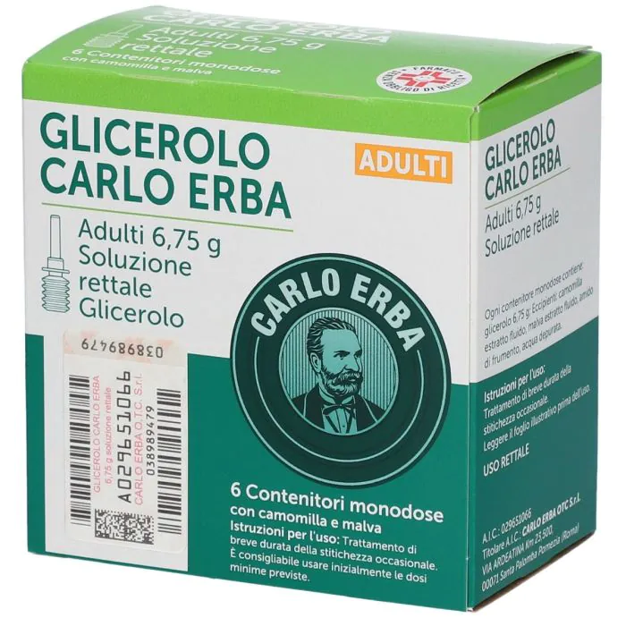 Glicerolo Carlo Erba Adulti 6,75g 6 Contenitori Monodose