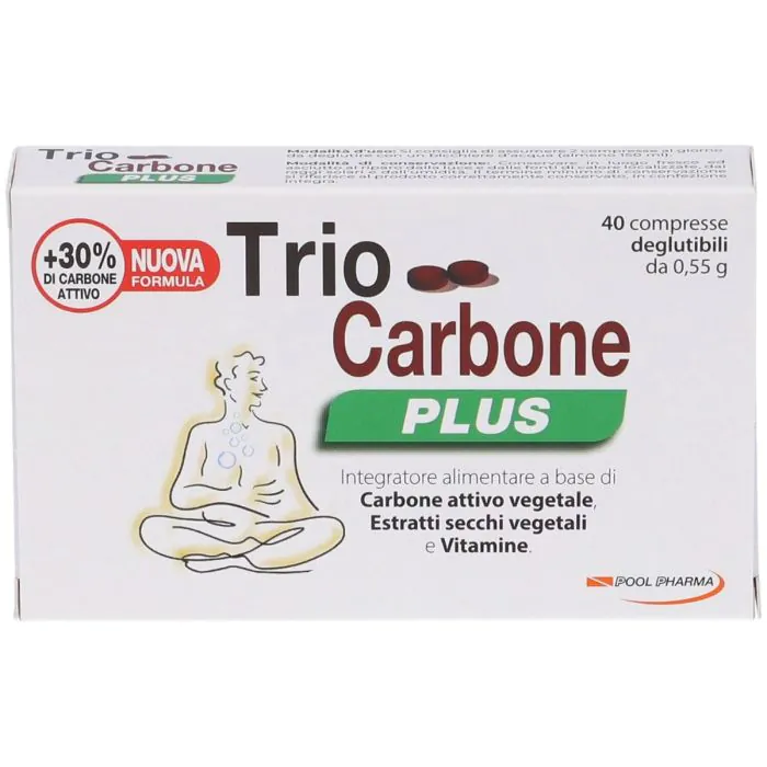 Trio Carbone Plus Integratore Contro Gas Intestinali 40 Compresse