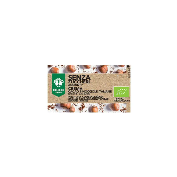 Crema spalmabile cacao/nocciole senza zuccheri aggiunti 200 g Crema spalmabile cacao/nocciole senza zuccheri aggiunti 200 g