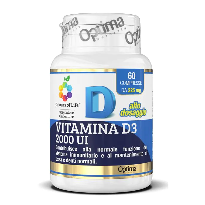 Optima Vitamina D3 2000 UI Integratore per Sistema Immunitario e Ossa 60 Compresse