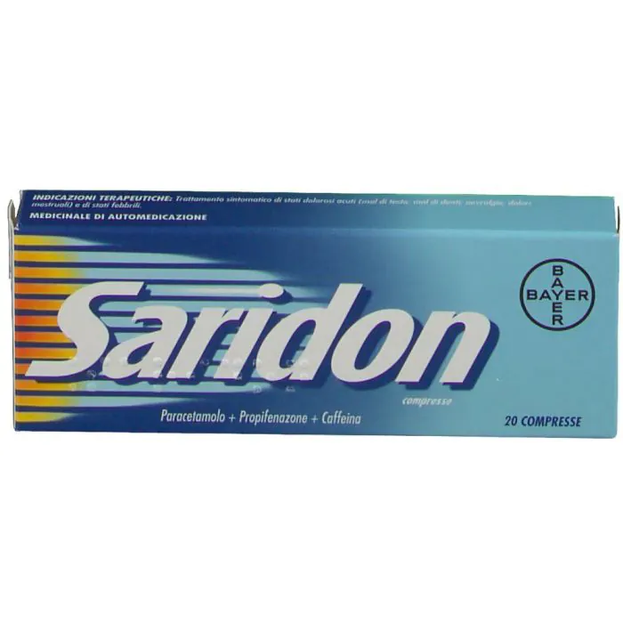 Saridon Compresse Paracetamolo Propifenazone Antipiretico 20 Compresse Saridon Compresse Paracetamolo Propifenazone Antipiretico 20 Compresse