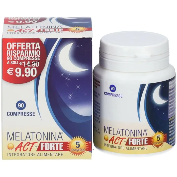 Melatonina Act Forte + 5 Complex Integratore 90 Compresse