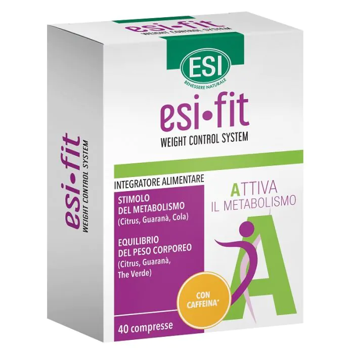 ESI Fit A Attiva con Caffeina Integratore Alimentare Metabolismo 40 Compresse