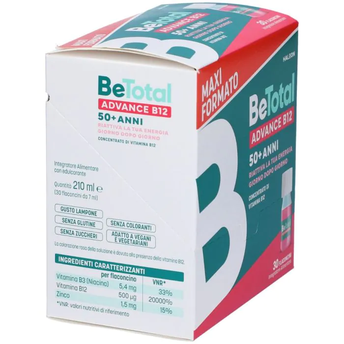 Be-Total Advance B12 Integratore Alimentare 50+ Anni Maxi Formato da 30 Flaconcini