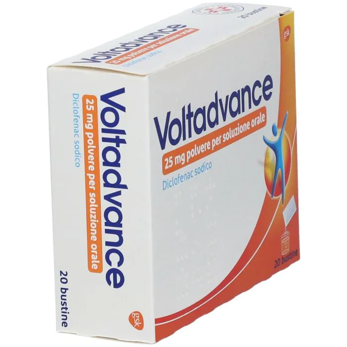 Voltadvance Antinfiammatorio 25mg Diclofenac Dolori Articolari Dolore Cervicale Mal di Schiena 20 Bustine