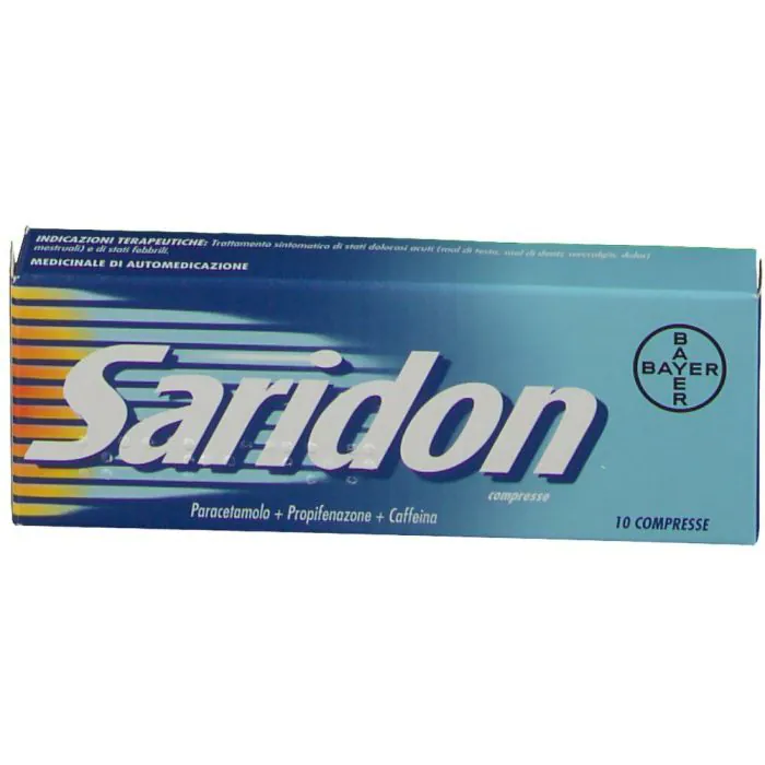 Saridon Compresse Paracetamolo Propifenazone Antipiretico 10 Compresse Saridon Compresse Paracetamolo Propifenazone Antipiretico 10 Compresse