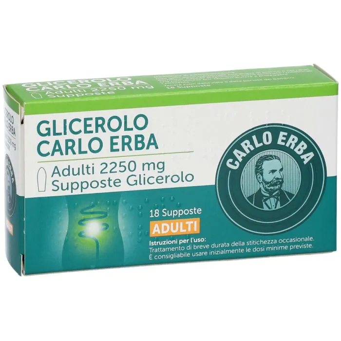 Glicerolo Carlo Erba Adulti 18 Supposte 2250mg Glicerolo Carlo Erba Adulti 18 Supposte 2250mg