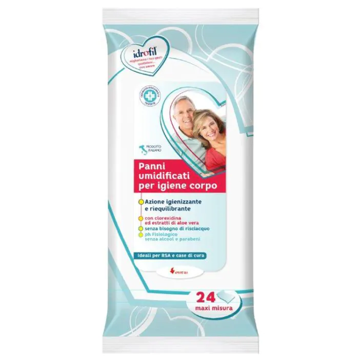IDROFIL - 24 panni umidificati per l'igiene del corpo