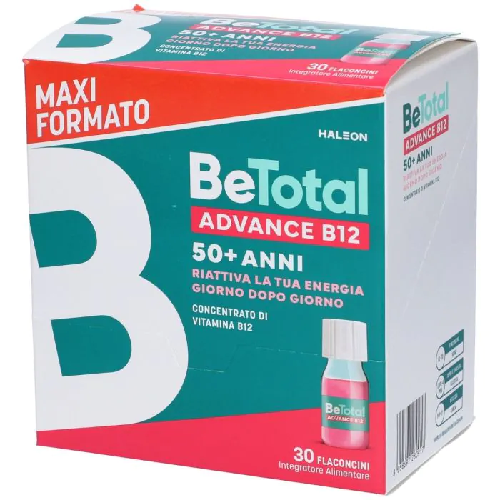 Be-Total Advance B12 Integratore Alimentare 50+ Anni Maxi Formato da 30 Flaconcini