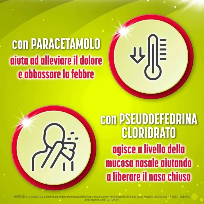 VivinDuo Febbre e Congestione Nasale Paracetamolo 10 Bustine